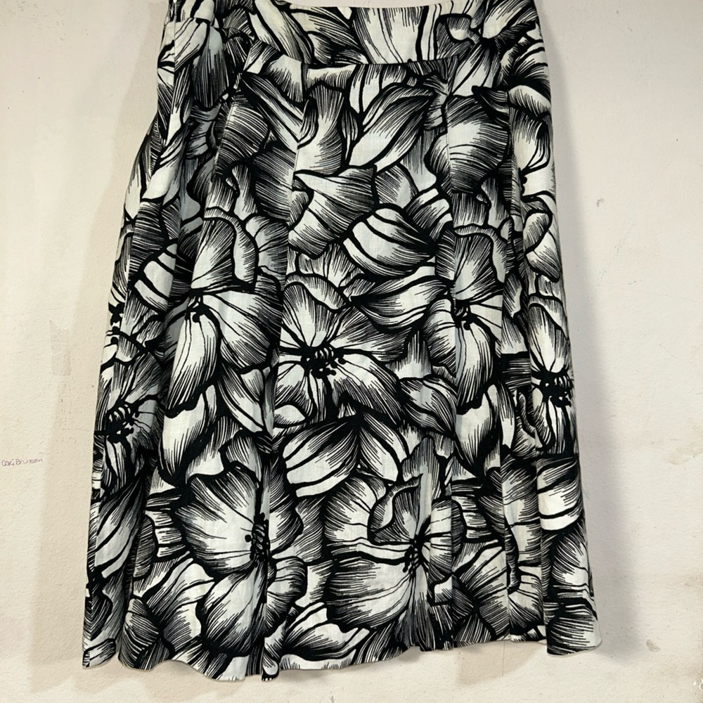 Style & Co. Floral Black and White Women's Skirt w/Pockets
